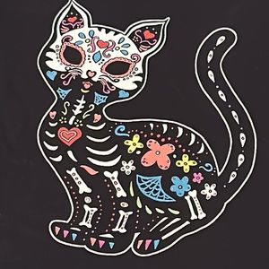 Fruit of the Loom Day of the Death Women’s T-Shirt. Size XL. Cat’s Lovers.